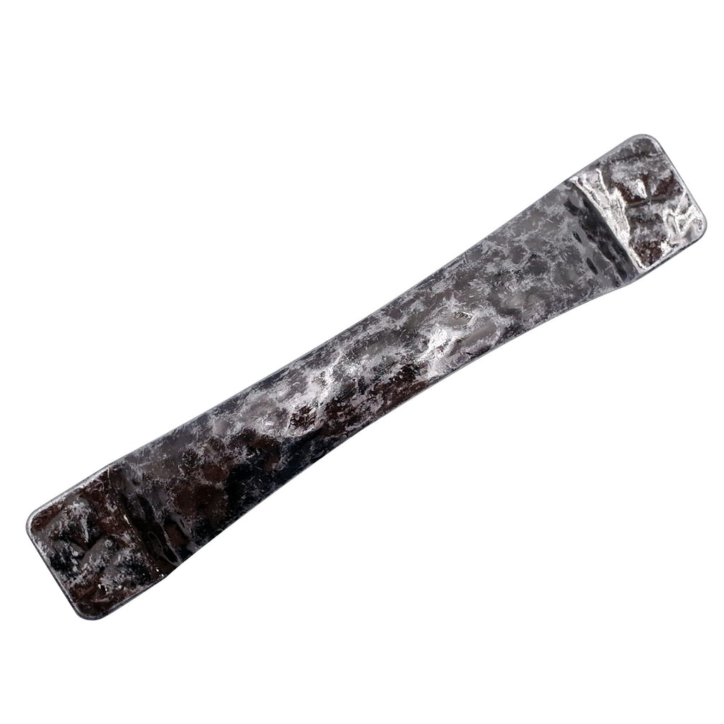 Arched Hammered Cabinet Pulls - 6-Pack, Aged Silver, 3" Hole Centers, Rustic Solid Cast Handle Pulls for Dresser