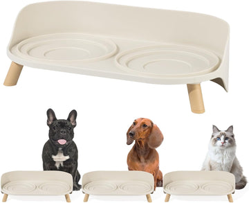 Raised Dog Feeder Bowl Stand (Without Bowls), Fits Dish up to Φ 6"