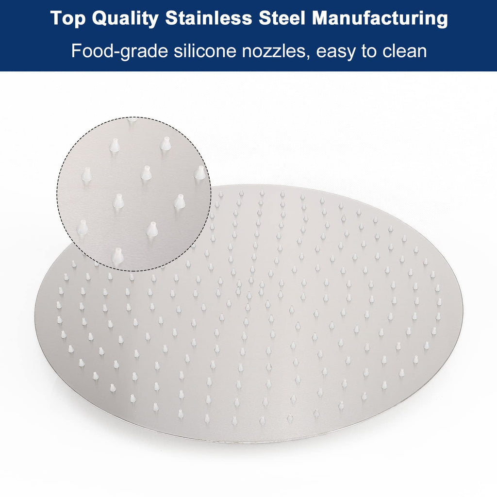 Rain Shower Head, Ultra-Thin Design-Pressure Boosting, Awesome Some Experience, High Flow Stainless Steel Rainfall