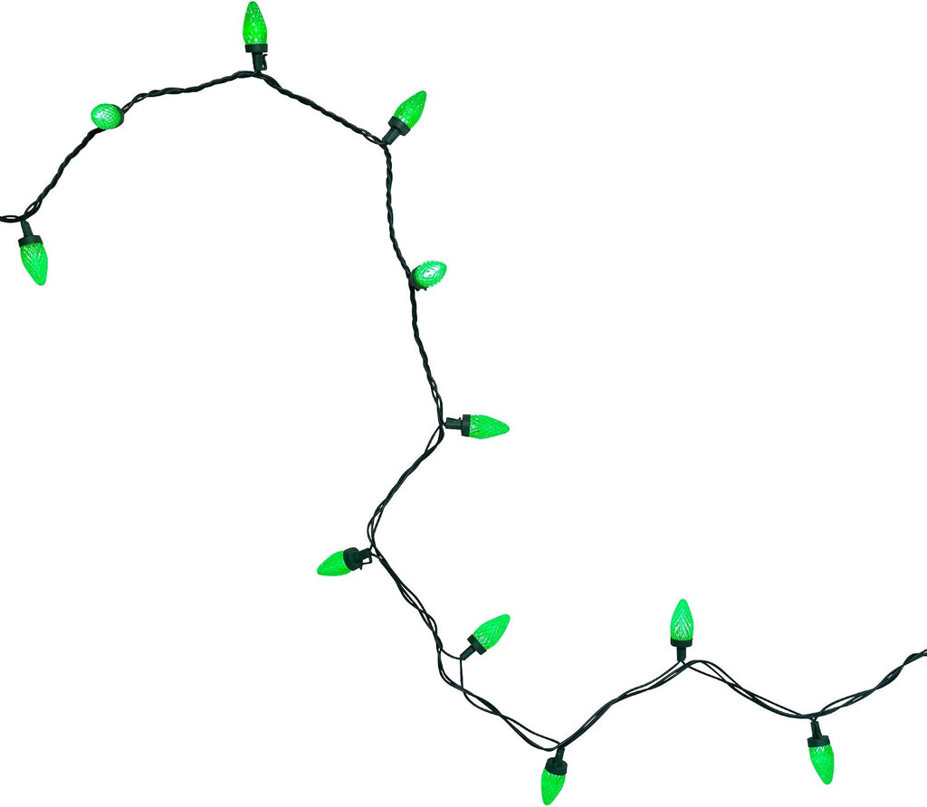 LED C7 Faceted Christmas Lights - Green - 20.25' Green Wire - 50ct