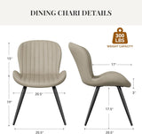 Dining Chairs Set of 2 Modern Fabric Dining Room Chairs Upholstered Dining Chairs with Thick Cushions Metal Legs