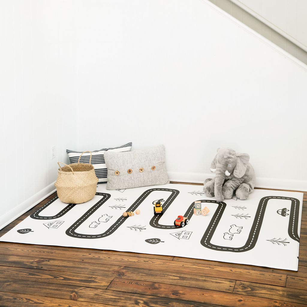 Play Mat (Medium, Nordic Trails - Tribal) 73'' x 49'' Original One-Piece Reversible Rollable Waterproof Firm PVC Play