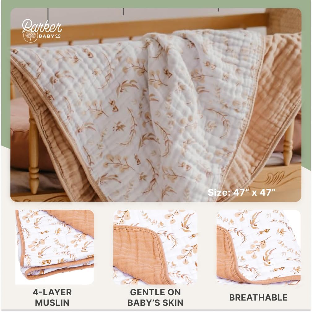 Baby Quilt Blanket & Tummy Time: Prairie Floral