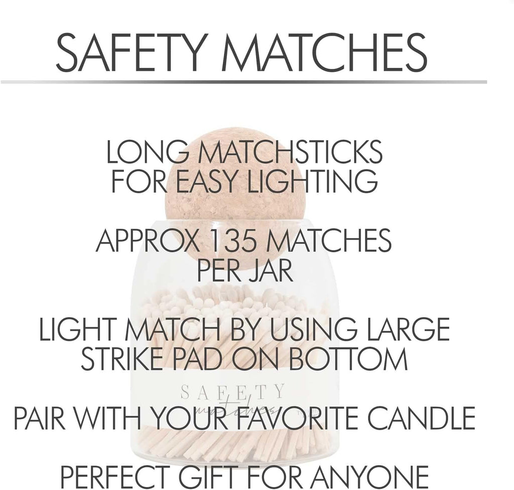 Decorative White Safety Wooden Match Holder | Cute Glass Bottle Jar for Lighting Candles | Premium Long 3" Bulk Long - Set of 135