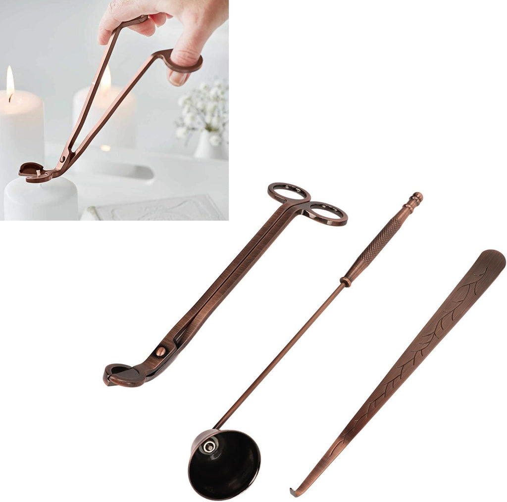 Bronze 3-in-1 Candle Care Kit with Wick Trimmer, Snuffer & Dipper
