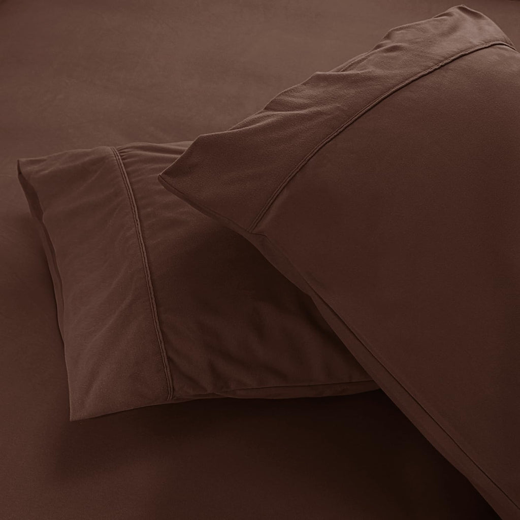Flannel Sheet Set - Soft & Comfortable Bedding Sheet, Easy Care Ultra Warm & Luxurious 4-Piece Collection (Brown