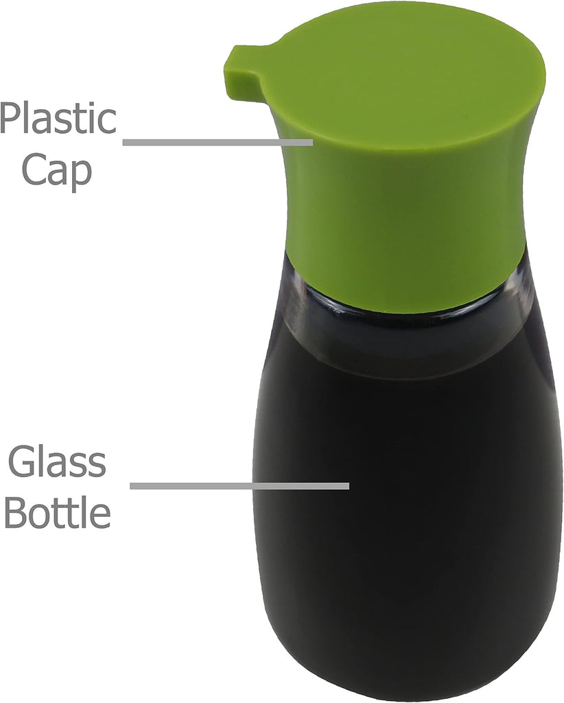 Set Glass Cruet Bottles Dispenser with Non-Drip Spout - Set of 2