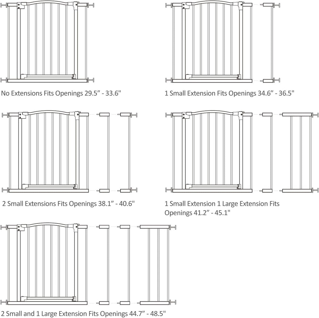 Great Gates Pet Gate - Durable Steel Gate for Stairs - Self-Closing Door & 2-Step Child Proof Lock - Wall-Friendly