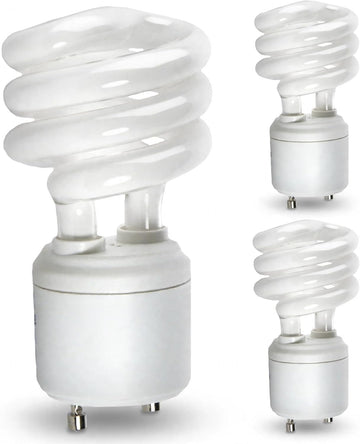 Mini Spiral Compact Fluorescent Light Bulb 23W GU24 5000K 3 Pack