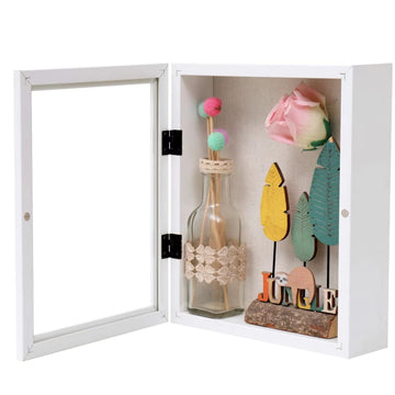 8x10 Shadow Box Wood Picture Frame, 2.16 Deep, Real Glass, White