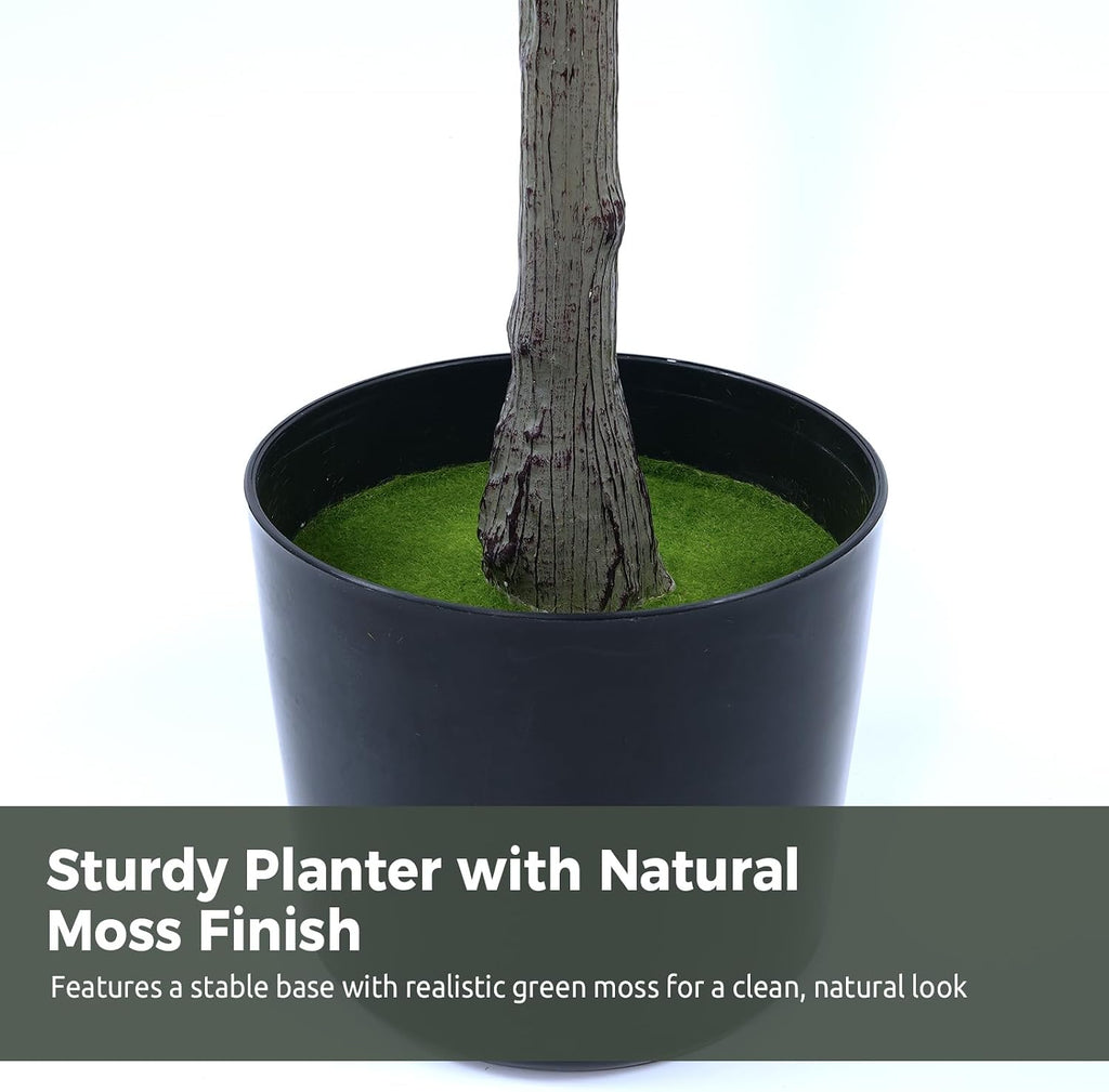 Olive Trees Artificial Indoor 6FT, Faux Olive Tree with Woven Basket & Natural-Looking Wood Trunk, Realistic Leaves &
