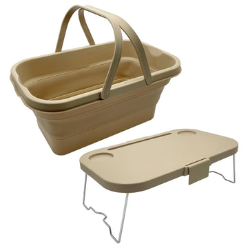 Foldable Picnic Basket Car Trunk Organiser, Khaki