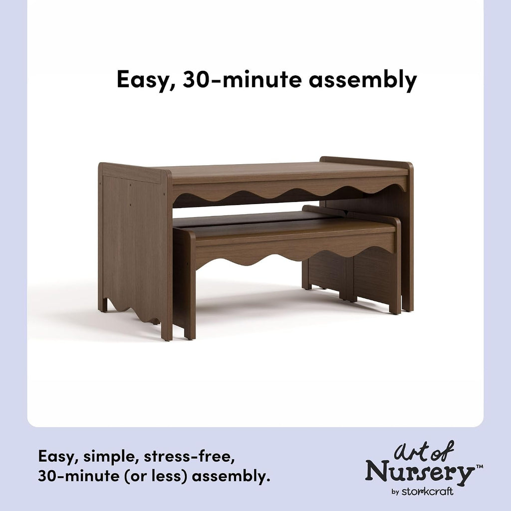 Casablanca Montessori Indoor Kids Table & Bench Set, Hazelnut