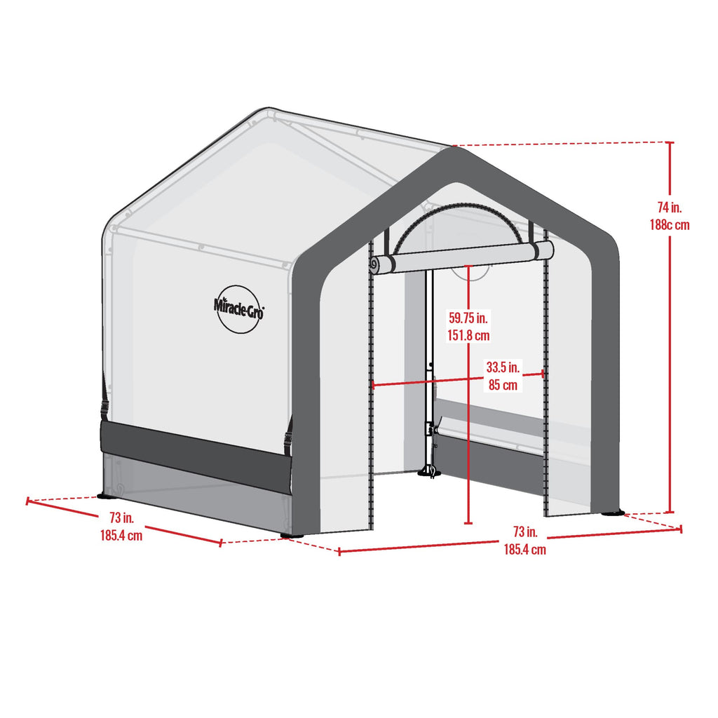 6' x 6' x 6' All-Season Indoor/Outdoor Backyard Garden Greenhouse and Compact Waterproof Plant Shelter, Translucent