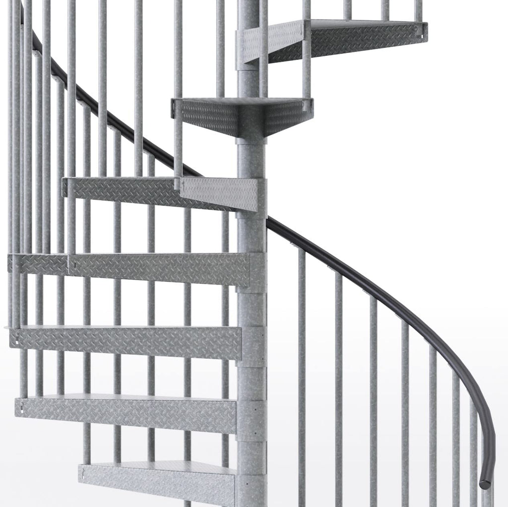Reroute Industrial Galvanized Exterior 60in Diameter, Fits Height 102in - 114in, 2 36in Tall Platform Rails Spiral