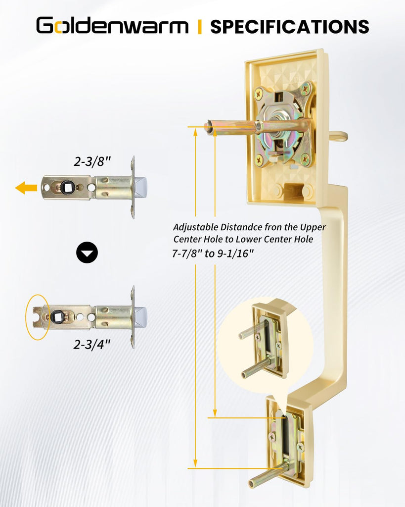 Gold Front Door Handle, Modern Front Door Handle Only