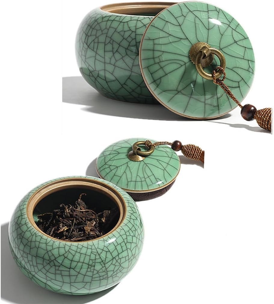 Small Ceramic Ginger Jar with lid Decor,Decor Handmade Flowers Storage Jar Flower Vase Temple Jar Decor, Ceramic