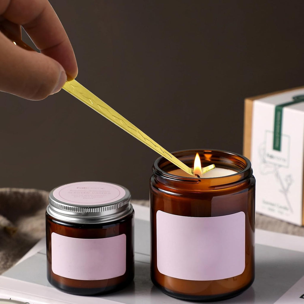 4 in 1 Candle Accessory Set, Candle Snuffer, Candle Wick Cutter, Candle Dipper, Storage Tray Plate, Candle Care Kit