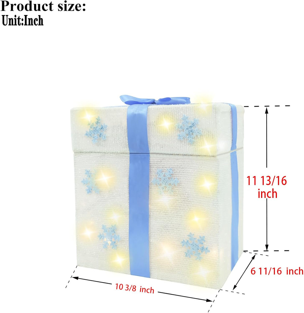 Christmas Decorations Outdoor, Lighted Pop-Up Snowman Gift Box