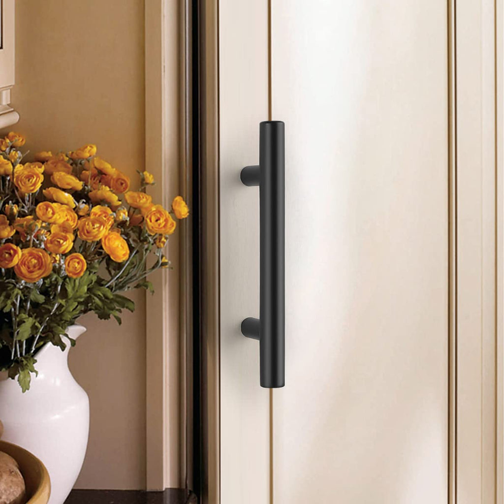 5 Pack 10" Center to Center Black Modern Cabinet Pulls Stainless Steel Cabinet Hardware Bedroom Drawer Pull Kitchen