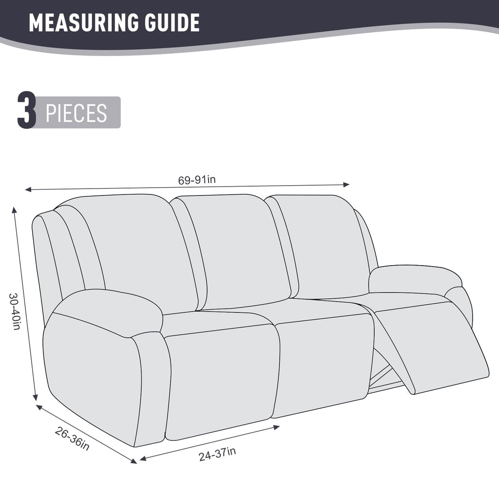 Recliner Sofa Covers, Stretch Reclining Cover, Dark Gray
