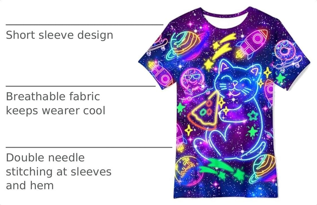 Kids Funny Graphic Polyester Colorful T Shirt for Boys Girls