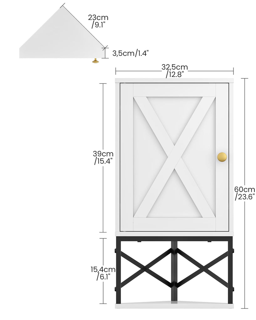 Bathroom Wall Cabinet, Corner Medicine Cabinet, Wall Mount Corner Cabinet with Open Shelf and Adjustable Shelf