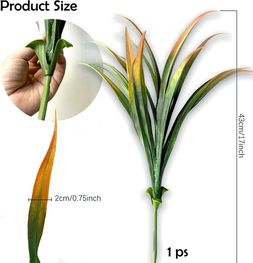 UV Resistant Artificial Plants Outdoor Fake Tropical Plants, 16 Pcs