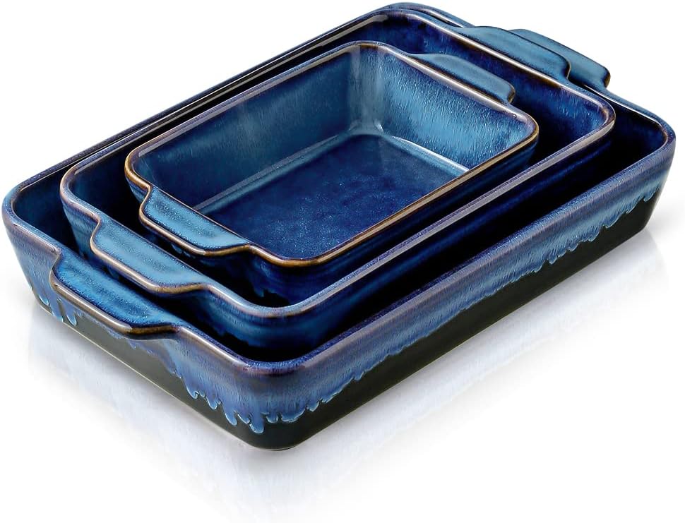 Bakeware Set, Ceramic Dish, Rectangular Casserole Dish, Lasagna Pan, Pans for Cooking, Cake Dinner, Kitchen, 9 x 13