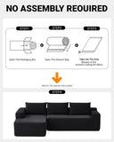 97" Cloud Couch Sectional, L Shaped Boneless Couch Sectional Couches for Living Room