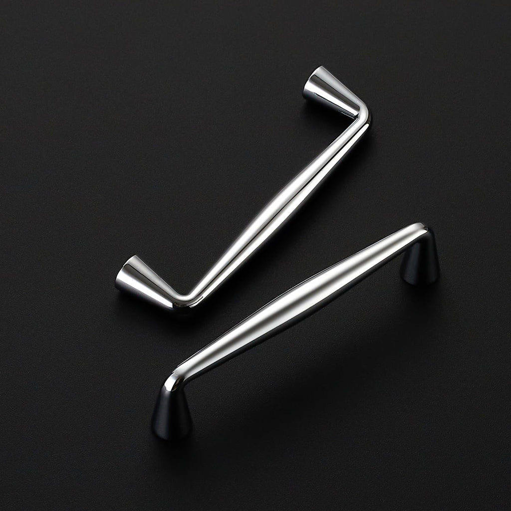 Polished Chrome Cabinet Handles Solid Handles,4 Inch,5 Pack