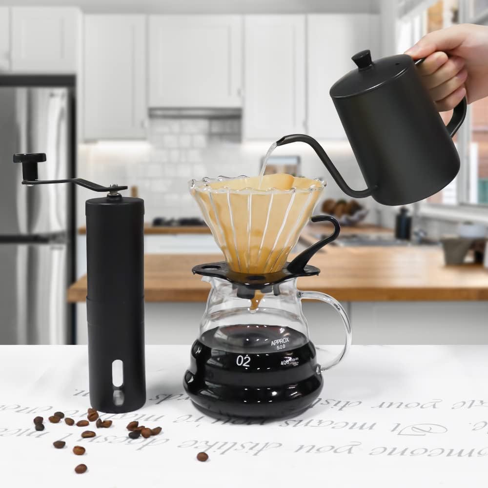 Coffee Set Coffee Dripper Server Glass Sharing Pot Pour Over Coffee Kettle Coffee Grinder Coffee Maker Set Outdoor
