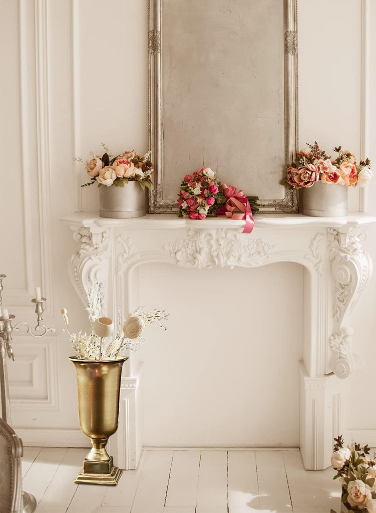 18-Inch Gold Pedestal Urn - Elegant Tapered Gold Vase for Flowers - Perfect as a Centerpiece Decor, Weddings