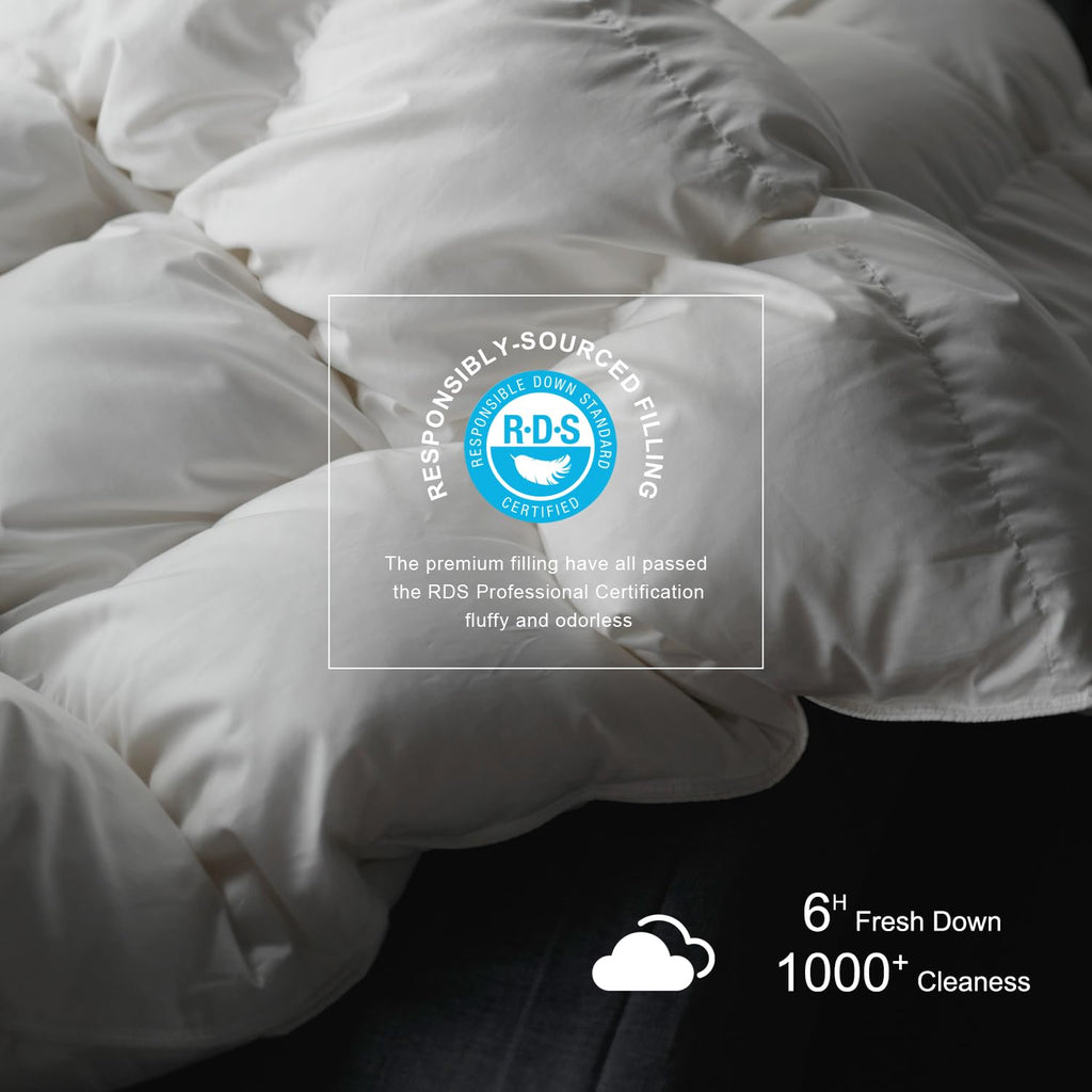 Premium Feathers Down Comforter Heavyweight White Duvet Insert