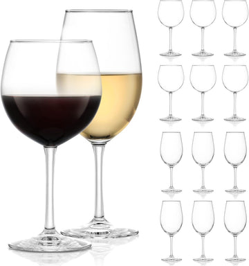 Vineyard Reserve Wine Glass Set of 12, Red and White Clear Wine Glasses, Merlot, Bordeaux, Chardonnay Gifts