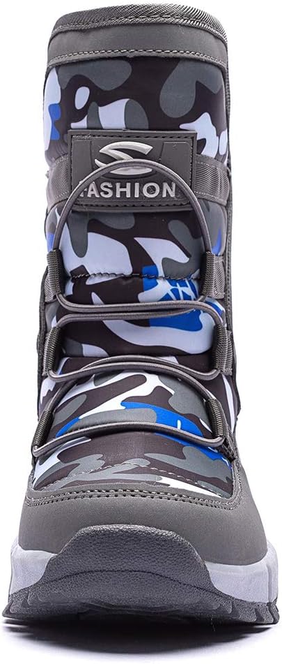 Boys Snow Boots Winter Waterproof Slip Resistant Cold Weather Shoes (Toddler/Little Kid/Big Kid)