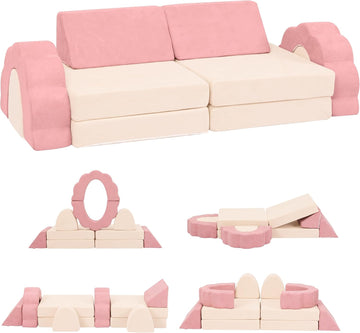 Flower Kids Mini Play Couch, Modular Foam Sofa for Playroom & Bedroom