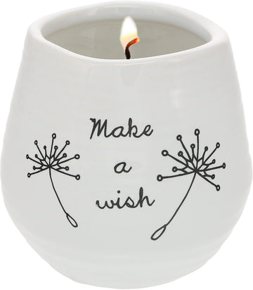 Make a Wish White Ceramic Soy Serenity Scented Candle, 8 oz