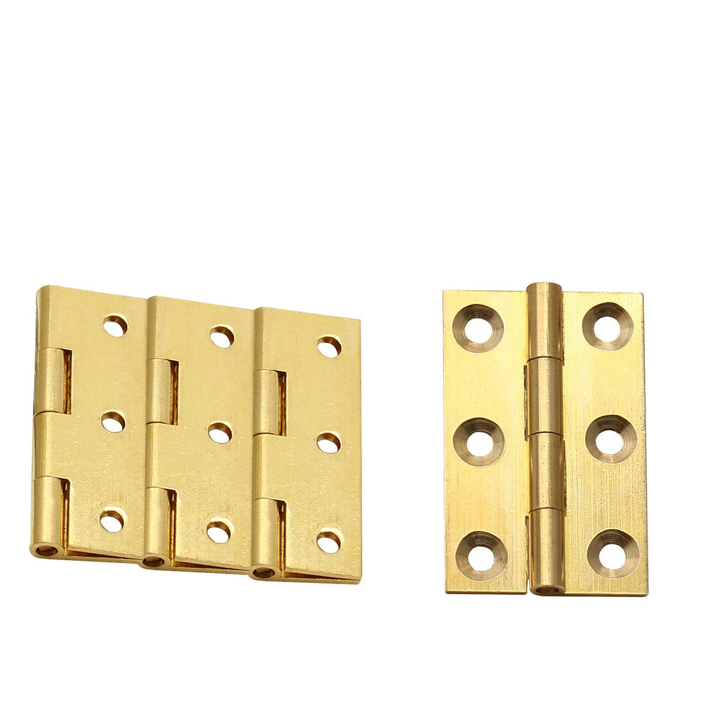 8Pcs 1.5 Inch Brass Butt Hinges, Gold