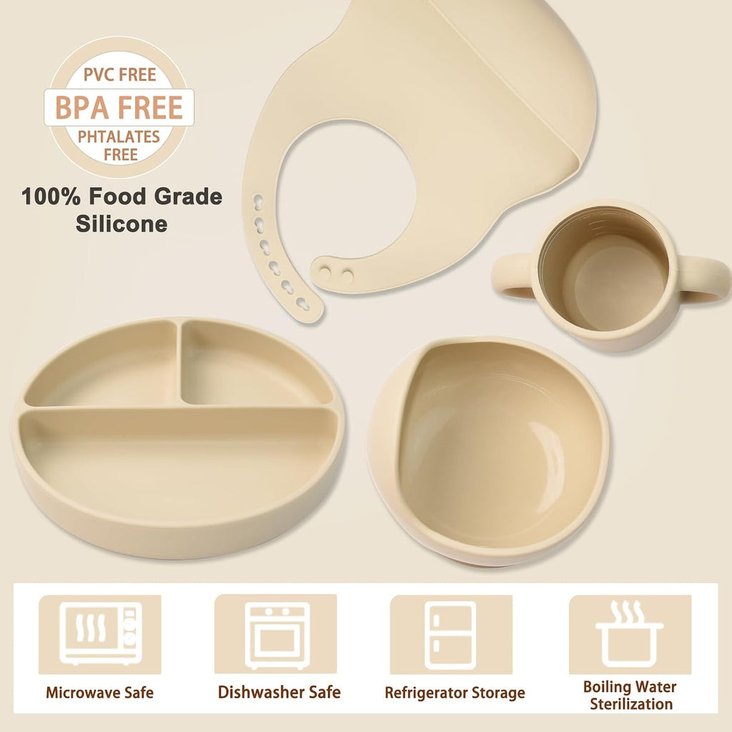 Feeding Set 14 Pcs, Baby Led Weaning Set, 6M+, Beige