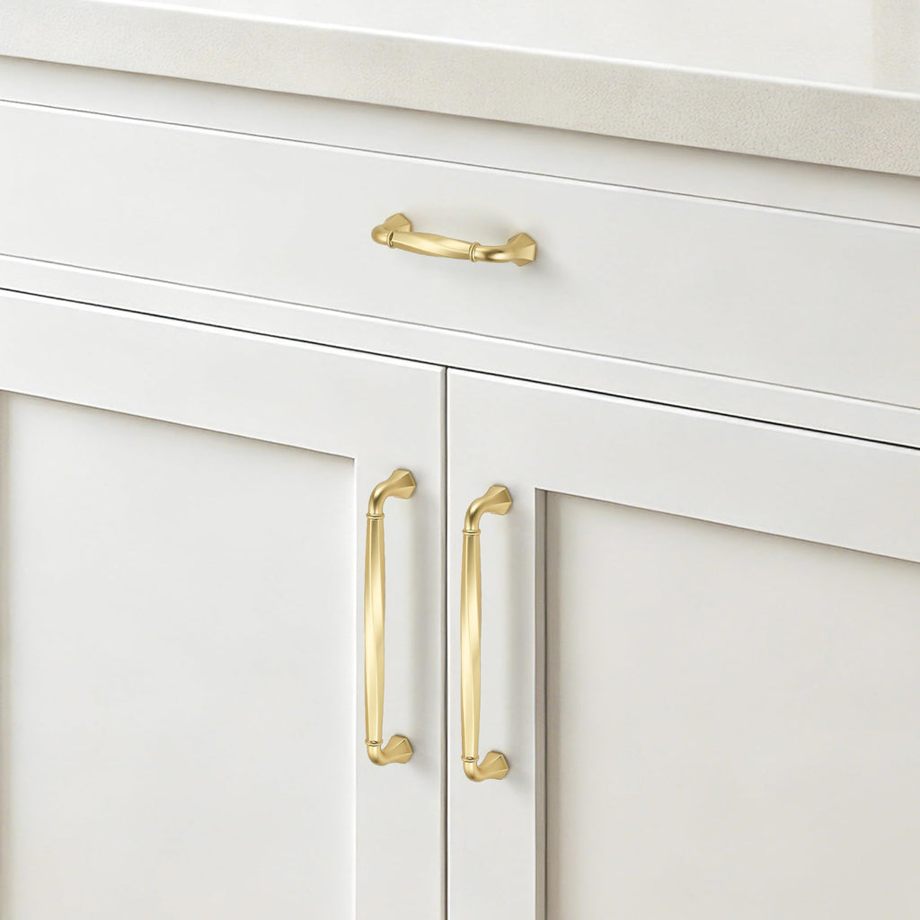 Brushed Gold Zinc Alloy Cabinet Handles,6-1/4" Pulls,5 Pack