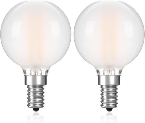 G16.5 LED Light Bulb 40w Equal 4W Type G Bulb,Dimmable Frosted E12 Globe Bulb,Round Candelabra Light Bulbs for