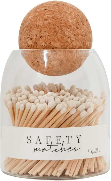 Decorative White Safety Wooden Match Holder | Cute Glass Bottle Jar for Lighting Candles | Premium Long 3" Bulk Long - Set of 135