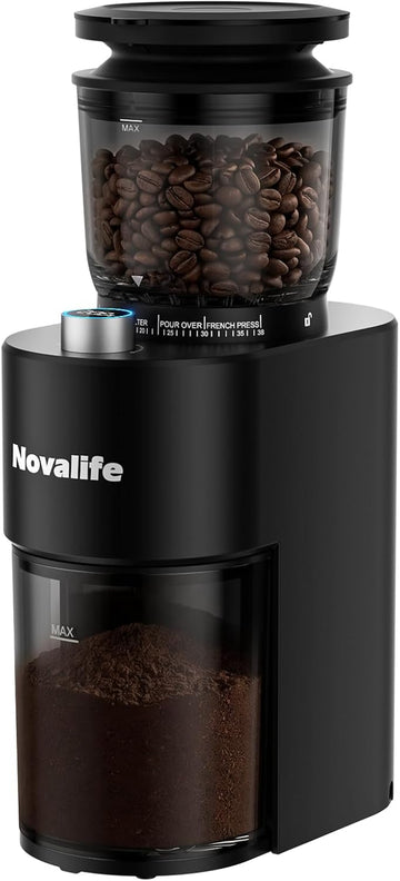 Coffee Grinder, Electric Coffee Bean Grinder with Anti-Static Design, 38 Settings Burr Grinder, 60S Timer, Espresso