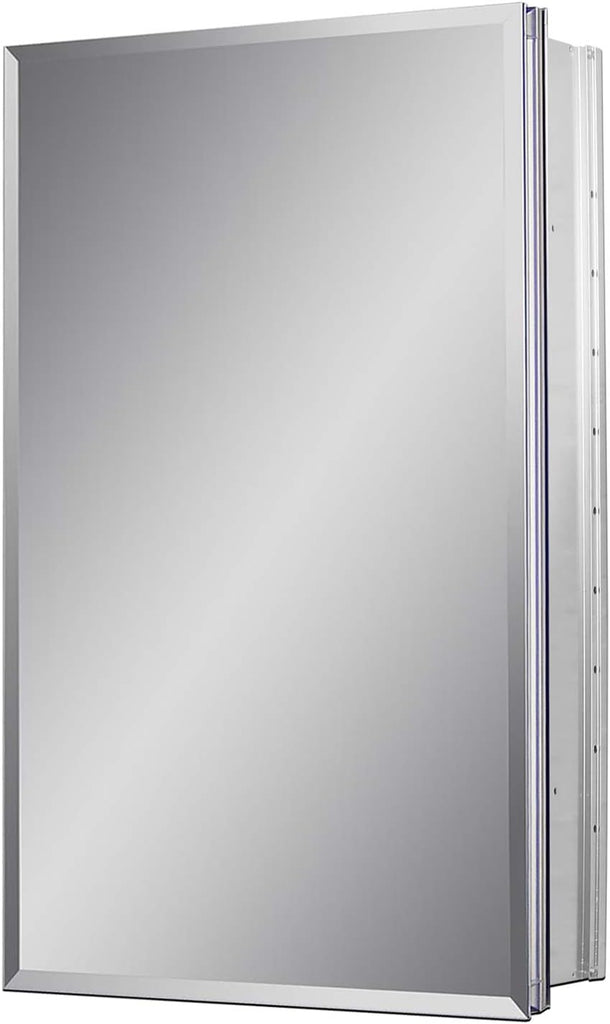 15 x 24 Medicine Cabinet, Recessed Mount Only, Two Adjustable Glass Shelves | In-Wall Medicine Cabinet, Aluminum