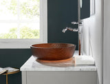 Littel Rock Series Tempered Deco Bathroom Glass Vessel Sink in Tea Matt | Top Mount Sinks Above Vanity Countertop |