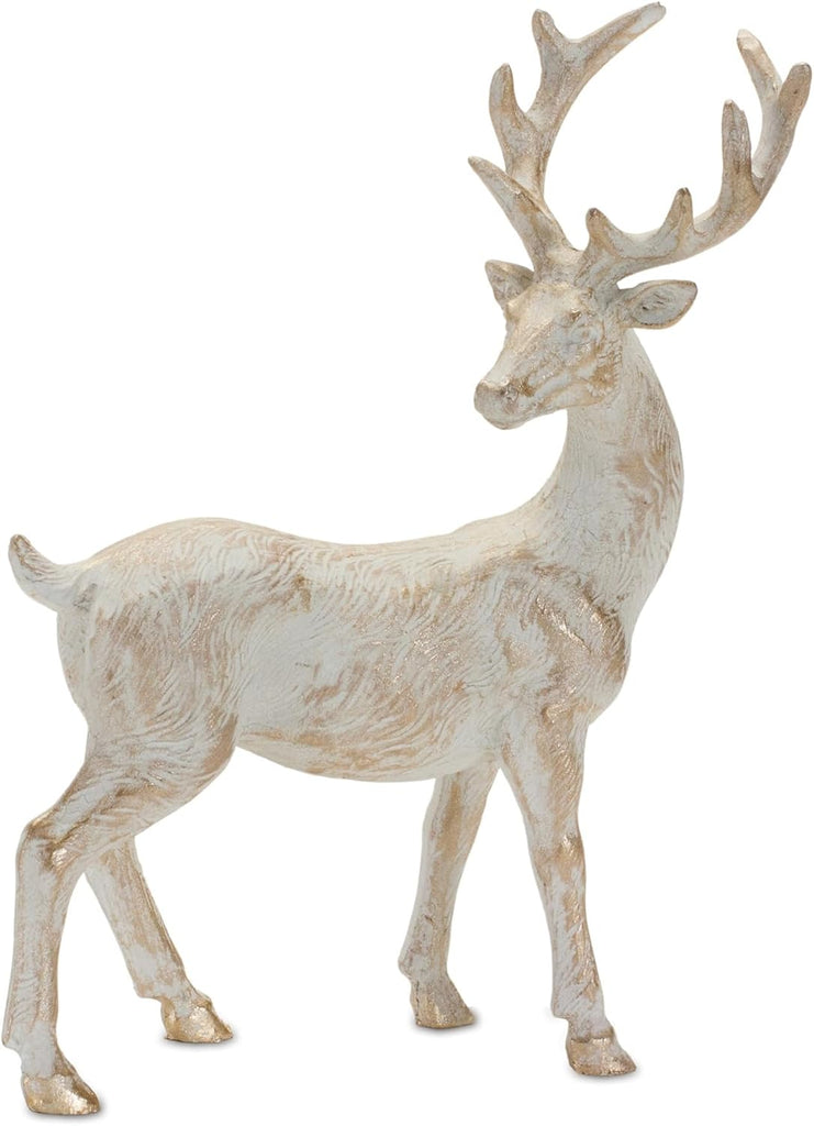 Deer Christmas Figurines - 5.25"" - Set of 6, White