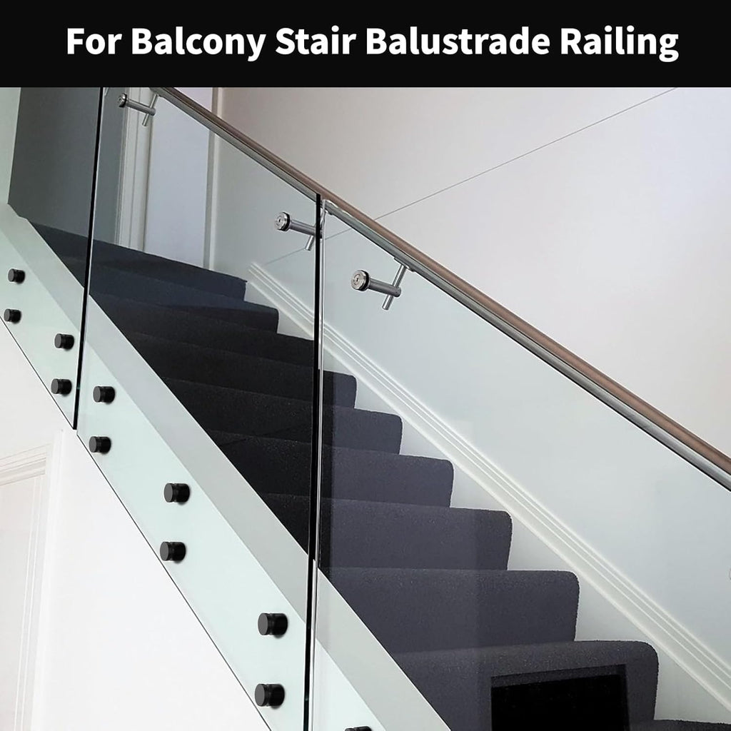 24 Pack 2"x2" SS316 Glass Railing Standoff Solid Heavy Duty Black