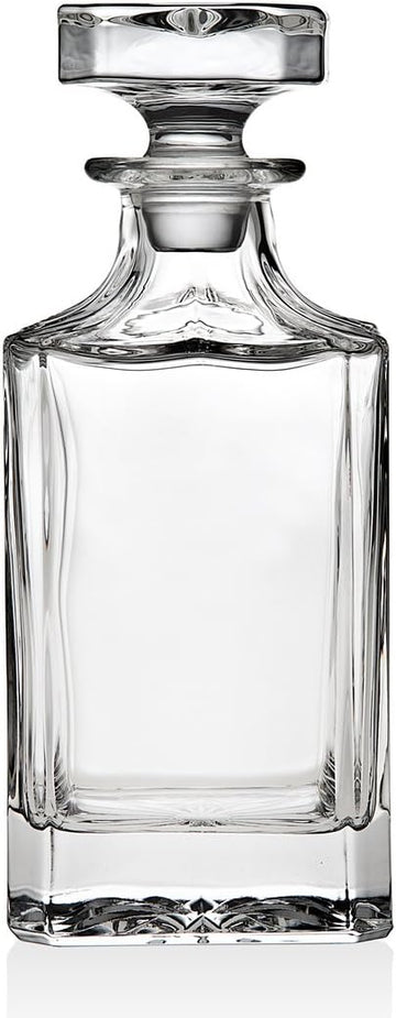 Clarion Square Whiskey Decanter with Glass Stopper for Wine, Bourbon, Brandy, Liquor, Juice 25 oz