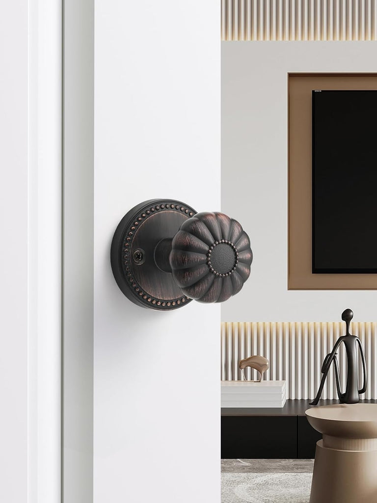 Door Knob Oil Rubbed Bronze Passage Interior 2 Pack